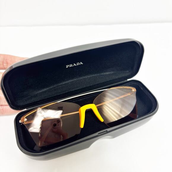 PRADA LINEA ROSSA UNISEX ORANGE LENS SUNGLASSES WITH BOX AND DUST CLOTH - Picture 11 of 12
